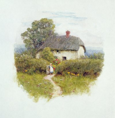 Young Girl by the Cottage Gate by Helen Allingham